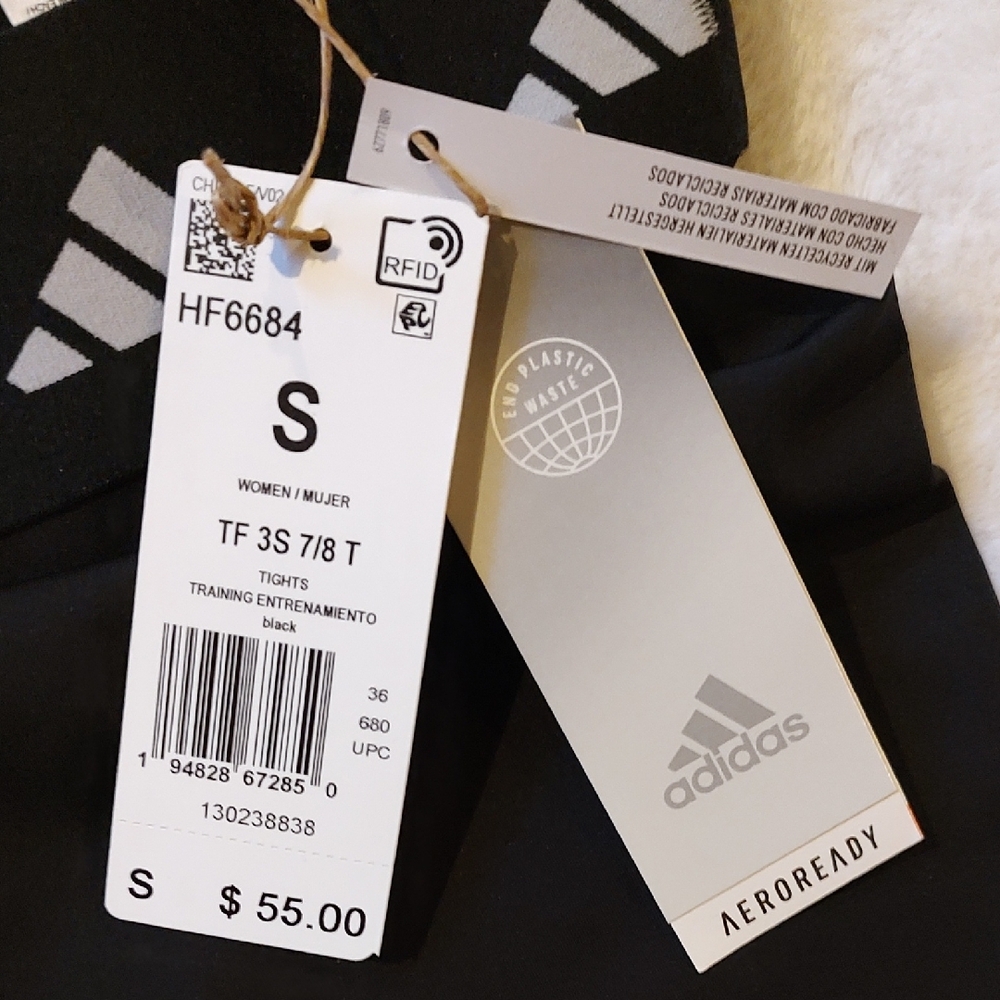 Adidas Women's Black and White Leggings - Picture 3 of 8